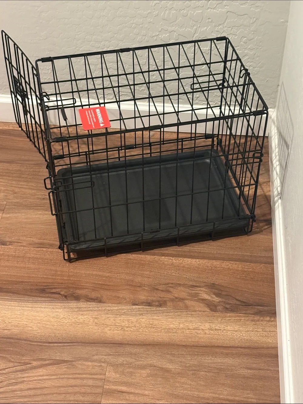 Black Metal Wire Dog Crate Carrier with Removable Tray
